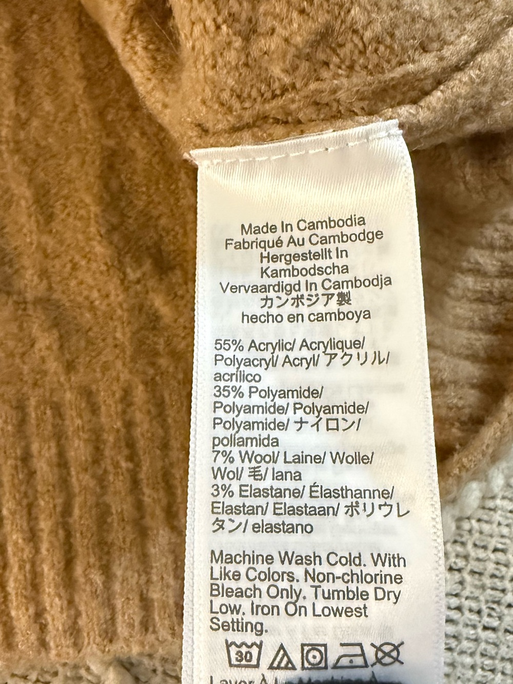 J.Crew Extra-Soft Cable Knit Mock Neck Sweater Tan Wool Blend - Picture 9 of 10